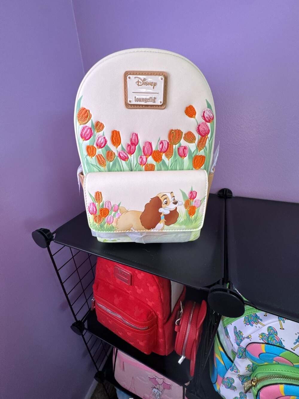Loungefly Disney Lady and the Tramp Pastel Tulip Mini Backpack New